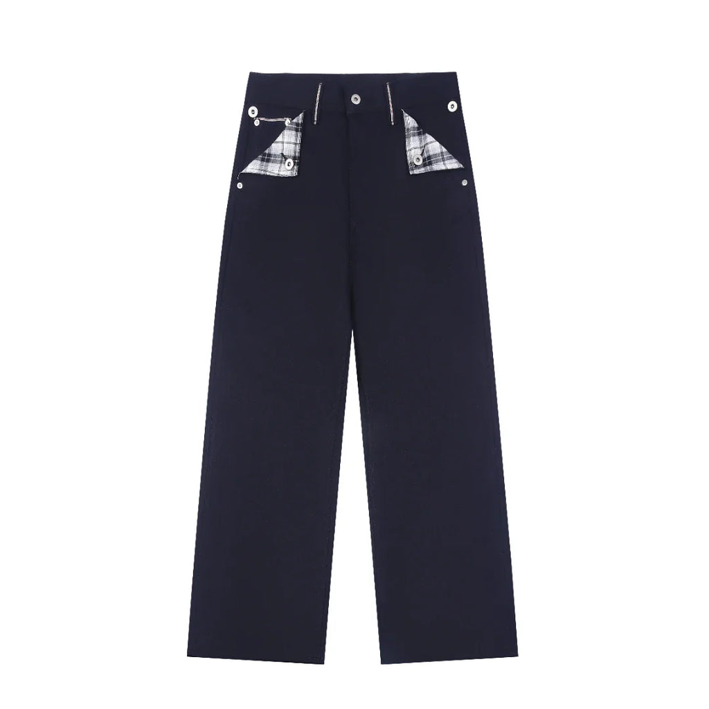 Fyredwrld Plaid fabric selvedge jeans